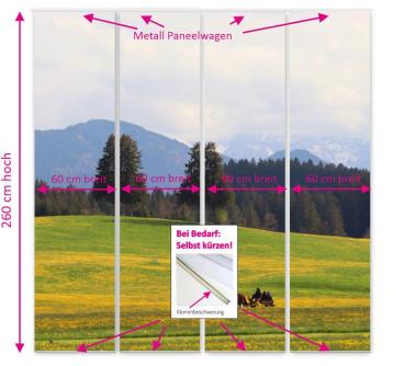 Preview: Auf dem Weg, Flächenvorhang 4er Set